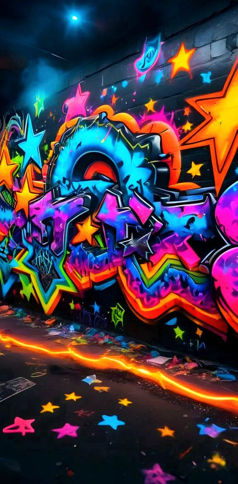 Neon Graffiti Wallpaper, Trippy Neon Art, Pick Wallpapers, Neon Effect Painting, 4k Trippy Wallpaper, Rainbow Graffiti, Trippy Graffiti, Art In Real Life, Hi Fi Rush