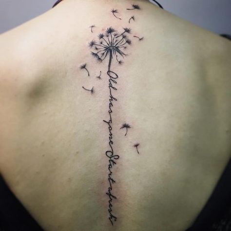 Seed Tattoo, Dandelion Tattoo Meaning, Dandelion Tattoos, Dandelion Tattoo Design, Dandelion Tattoo, Spine Tattoos For Women, Tatuaje A Color, Dragonfly Tattoo, Large Tattoos