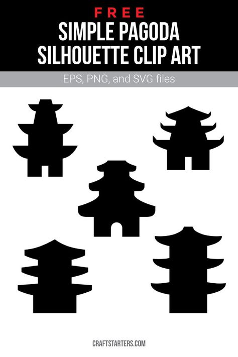 Pagoda Silhouette, Laser Patterns, Silhouette Clip Art, Stencil Templates, Art Simple, Diy Cricut, Japanese Painting, Blue Willow, Silhouette Art