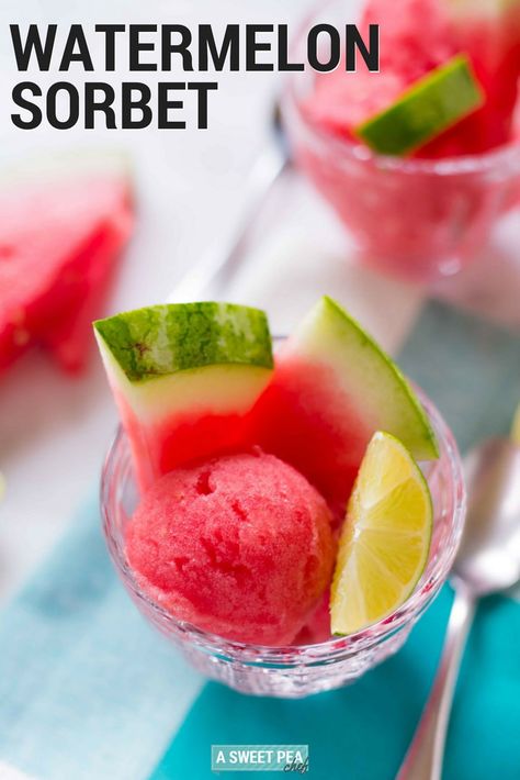 Watermelon Italian Ice Recipe, Watermelon Italian Ice, Italian Ice Recipe, Watermelon Sorbet Recipes, Homemade Sorbet, Watermelon Sorbet, Icee Recipe, Watermelon Ice Cream, Vegan Ice Cream Recipe