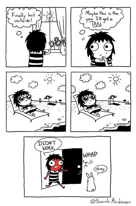 Sarah's Doodles Sarah Anderson Comics, Art Pulp Fiction, Pale People, Sarah Andersen, Sarah's Scribbles, Sarah Anderson, 4 Panel Life, Art Geek, Online Comics