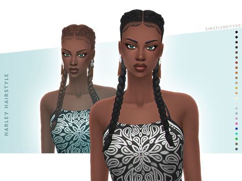 The Sims Resource - Harley Hairstyle Sims 4 African Hair, Sims 4 African, The Sims 4 Female Hair, Sims 4 Female Hair, Sims 4 Hairstyles, Journal With Lock, 4 Hairstyles, Audrey Kitching, Sims 4 Piercings