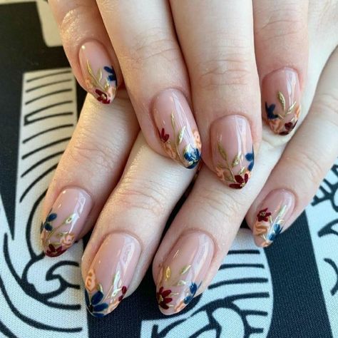 Boho Nail Art, Boho Nails, Fun Makeup, Hello Nails, Floral Nail Designs, Subtle Nails, Fall Florals, Pretty Nail Art Designs, Floral Nail Art