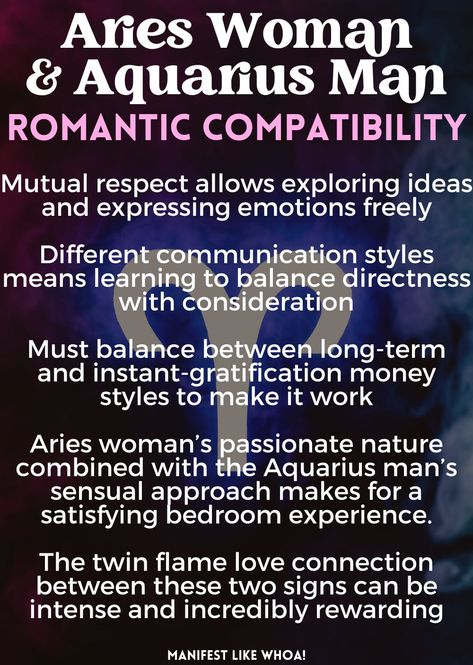 Aries Woman and Aquarius Man Aquarius Man And Aquarius Woman, Aries Woman And Aquarius Man, Aquarius Men Relationships, Sign Compatibility, Aries Compatibility, Aquarius Pisces Cusp, Aquarius Man, Aries Aquarius, Zodiac Personality Traits