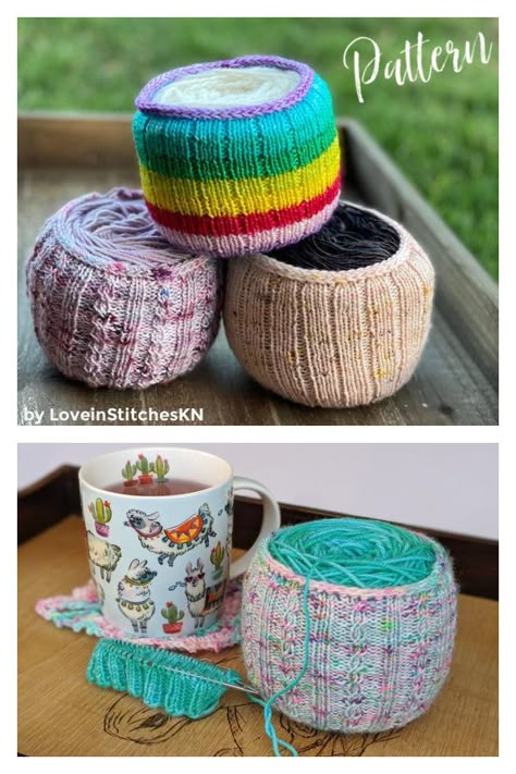 7 Yarn Cake Cozy Holder Free Knitting Pattern and Paid - Page 2 of 2 Mason Jar Cozy Knitting Pattern, Yarn Cozy Knitting Pattern, Yarn Cozy Crochet Pattern, Yarn Cozy Sewing Pattern, Yarn Cake Patterns, Knitted Bowl Cozy Free Pattern, Yarn Cozy Pattern, Crochet Yarn Bowls Free Pattern, Knitted Cozies