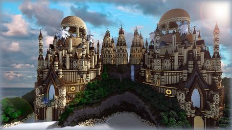 Tropical sandstone castle: http://imgur.com/a/5Frlk Sandstone Castle, Minecraft Terrain, Minecraft Build House, Castle Minecraft, Minecraft Base, Steampunk City, Minecraft Structures, Minecraft Pictures, All Minecraft