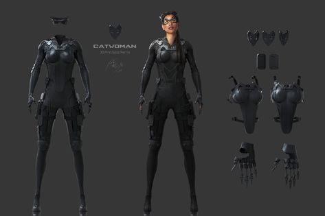 CatWoman - Xander Smith [ArtStation] Catwoman Suit, Catwoman Halloween Costume, Villain Clothing, Cat Superhero, Superhero Suits, Black Cat Marvel, Super Suit, Marvel Clothes, Female Armor