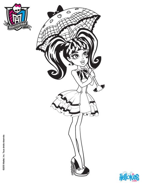 Draculaura doll coloring page Draculaura Coloring Page, Monster High Printables, Monster High Coloring Pages, Monster High Coloring, High Coloring Pages, Cricut Pictures, Umbrella Coloring Page, Procreate Coloring, Draculaura Doll