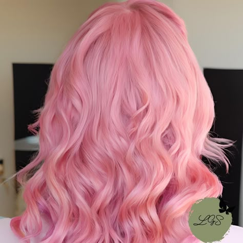 Fun Pink Hair Color Ideas, Solid Pink Hair, Strawberry Pink Hair, Wavy Pink Hair, Coral Pink Hair, Curly Pink Hair, Cotton Candy Pink Hair, Bubblegum Pink Hair, Rose Pink Hair