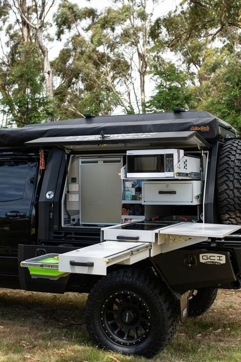 Work Truck Setup, Car Canopy Ideas, Hilux Camping Setup, Ute Canopy Setup, Canopy Camping Setup, 4x4 Canopy Setup, Alucab Canopy Camper, Canopy Setups 4x4, 4wd Canopy Setup