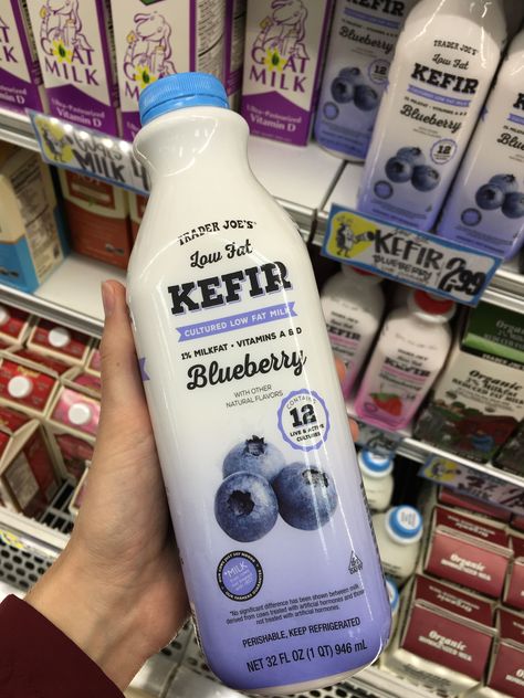 TJ’s Kefir should be a staple in your fridge due to all of its probiotic benefits. It is creamy, naturally flavored and contains twelve probiotic cultures working to keep your stomach happy Probiotics Food, Trader Joe’s Healthy, Trader Joe’s Best Items, Best Trader Joe’s Snacks, Trader Joe’s Frozen Food, Trader Joe’s Greek Chickpeas, Keto Shopping List, Probiotic Benefits, Trader Joes Food