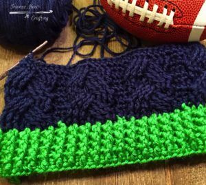 Seahawks Crochet, Seahawks Colors, Blue Friday, Ribbed Crochet, Colors Show, Crochet Cable, Caron Simply Soft, Puff Stitch, Cowl Pattern