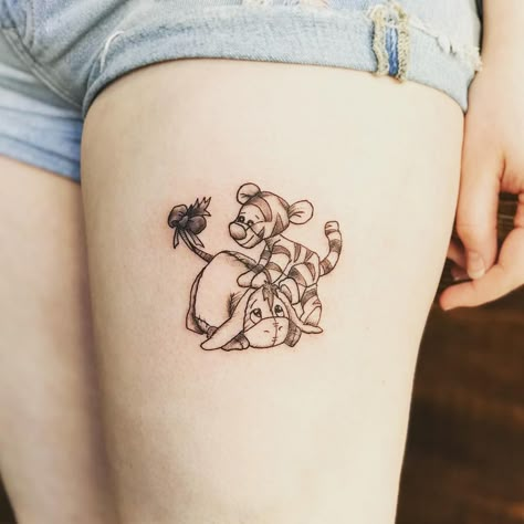 40 Uplifting Winnie the Pooh Tattoos Piglet Tattoo, Eeyore Tattoo, Winnie The Pooh Tattoo, Pooh Tattoo, Winnie The Pooh Tattoos, Disney Inspired Tattoos, Tigger Eeyore, Disney Tattoo, Cute Little Tattoos