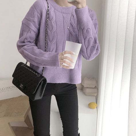 Light Academia Aesthetic Fashion, Soft Goth Fashion, Light Academia Aesthetic Outfit, Academia Aesthetic Outfit, Minimalistic Outfits, Purple Outfit, Outfit Korean Style, Clothes Korean Style, Purple Outfits