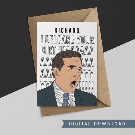 The Office Michael Scott Birthday Card The Office Birthday Gift, The Office Birthday Cards Diy, Michael Scott Birthday Card, The Office Cards Birthday, The Office Gifts Diy, It Is Your Birthday The Office, The Office Birthday Cards, The Office Gift Ideas, Birthday Cards Photo