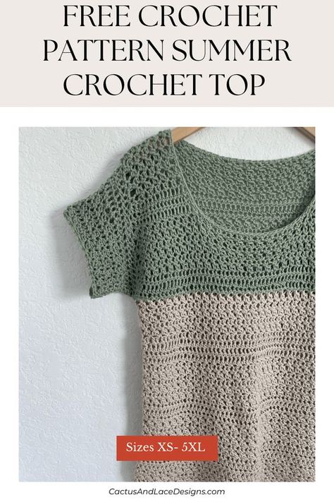 Crochet Shirt Pattern Free Women, Crochet Poncho Top Free Pattern, Cap Sleeve Crochet Top, Crochet Short Sleeve Sweater Pattern Free, Crochet Tee Shirts Free Pattern, Crochet Shirt Summer, Crochet Cotton Patterns, Dk Yarn Crochet Patterns Free, Crochet Summer Tops Free Patterns Easy