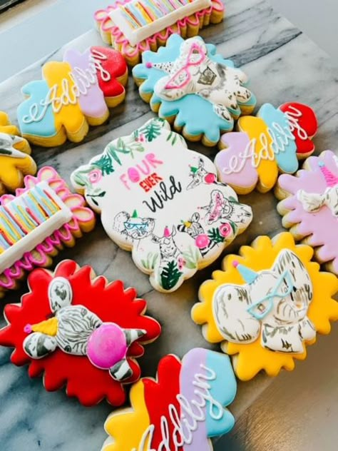 Wild And Five Birthday Party, 4 Ever Wild Birthday Cake, 4ever Wild Birthday Girl, Four Ever Wild Birthday Party, 4 Ever Wild Birthday Girl, 2nd And 4th Birthday Party Combined, Girl Fourth Birthday Party Theme, Fourth Birthday Girl, Fourever Wild Birthday Party