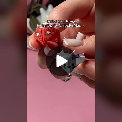 TikTok · kateesart Paper Rings Tutorial, Spiderman Ring, Paper Ring, Ring Tutorial, Easy Diy Gifts, Hijab Tutorial, How To Make Paper, Diy Gift, Tik Tok