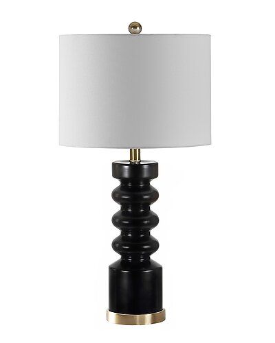 Safavieh Frayen Table Lamp / Gilt Modern Blue Living Room, Nightstand Table, Brass Light Fixture, Transitional Table Lamps, Table Lamp Black, Industrial Table Lamp, Industrial Table, Modern Blue, Outdoor Light Fixtures