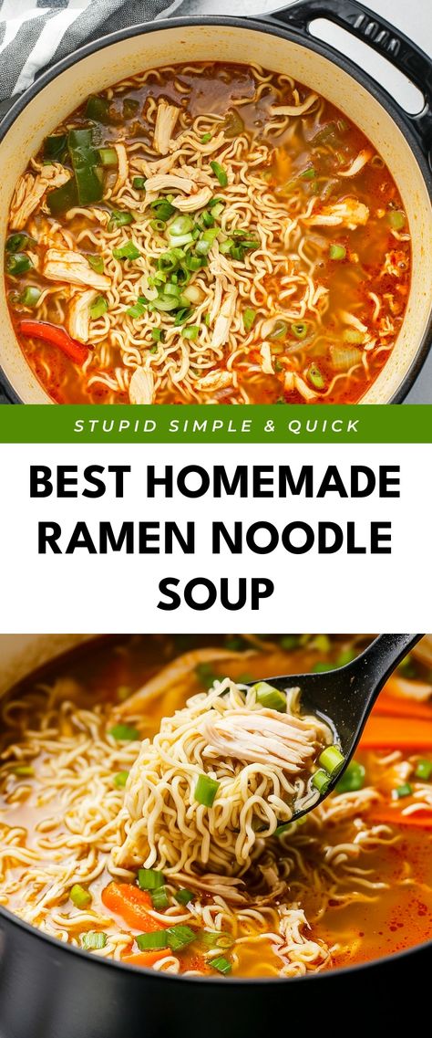 Image for Best Homemade Ramen Noodle Soup Ramen Noodles Recipes Soup, Ramen Meals Dinners, How To Make Homemade Ramen Noodle Soups, Dutch Oven Ramen, Ramen Noodle Recipes With Pork, Pho Ramen Noodle Recipes, Ramen Spice Blend, Ramen Noodle Recipes Beef, Cheesy Ramen Noodle Recipes