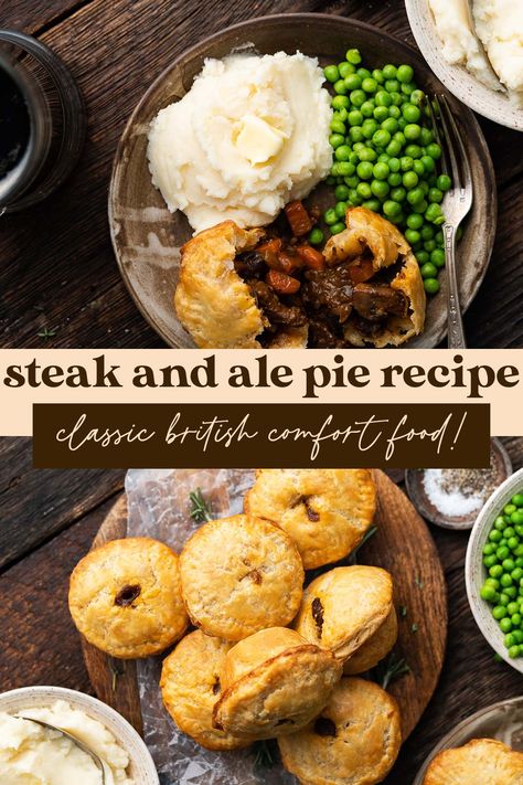 British Steak Pie, English Beef Pie, Steak And Ale Pie Recipe, Steak And Ale Pie British, English Dinner Recipes, British Meat Pie Recipe, Scottish Pie, English Food Recipes, England Food Recipes