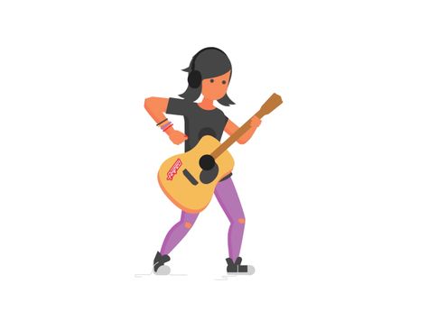 Rock girl - Amped by Jonathan Dahl #Design Popular #Dribbble #shots 2d Character Animation, Good Morning Hug, Frame By Frame Animation, Rock Girl, Music Illustration, Peace Illustration, Motion Design Animation, Pixel Art Design, Guitar Art