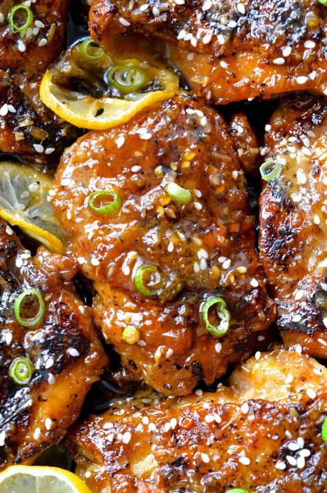 Sesame Lemon Chicken (Paleo - Gluten Free) | Every Last Bite Deboned Chicken Thigh Recipes, Chinese Lemon Chicken, Lemon Chicken Thighs, Bbq Cauliflower, Dr Gundry, Eggplant Caponata, Chicken Lemon, Scd Recipes, Lectin Free