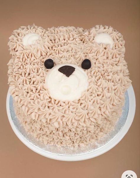 Easy Teddy Bear Cake, Beary 1st Birthday Cake, Bear Cakes Ideas, Easy Bear Cake, Beary First Birthday Cake Smash, Teddy Bear Cupcake Cake, Bear Smash Cake 1st Birthdays, Simple Bear Cake, Bear First Birthday