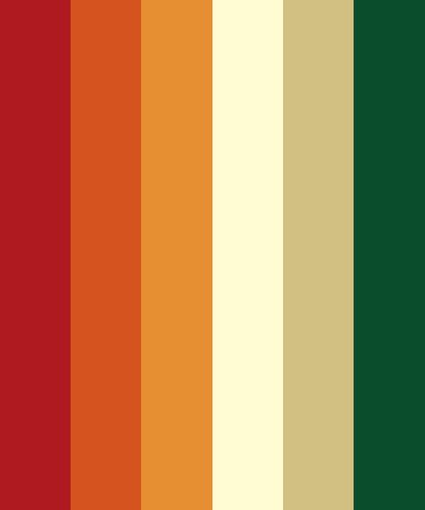 Red Green Cream Color Palette, Red Green Orange Color Scheme, Red Green Colour Palette, Retro Christmas Palette, Red Orange Palette, Red Green Color Palette, Red And Green Palette, Red And Green Color Palette, Red Black Bedrooms