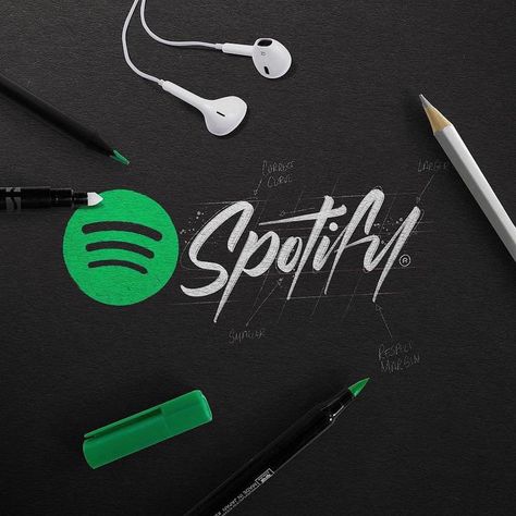 Spotify Logo Redesign, Spotify Logo Icons, Logo Spotify, Spotify Art, Spotify Design, Spotify Logo, Written Logo, Snapchat Logo, Hand Lettering Logo