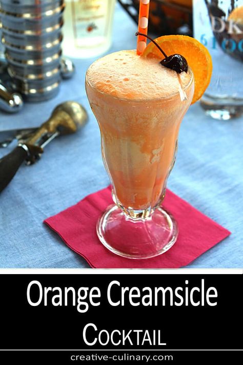 Orange Creamsicle Cocktail, Creamsicle Cocktail, Creamsicle Drink, Colorado Food, Orange Sherbert, Orange Sherbet, Vodka Drinks, Orange Creamsicle, Icecream Bar