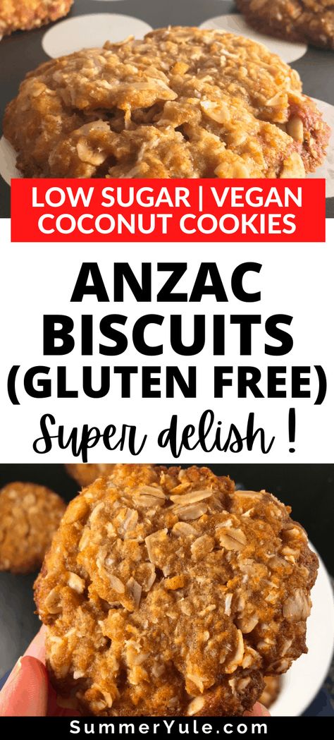 Easy Anzac Biscuits, Kiwi Recipe, Healthy Anzac Biscuits, Vegan Munchies, Australian Cookies, Anzac Cookies, Easy Homemade Snacks, Accidentally Vegan, Kiwi Recipes