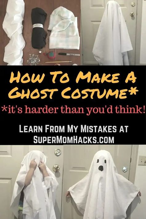 Sheet Ghost Costume, How To Make Ghosts, Diy Costumes Kids Boys, Ghost Halloween Costume, Biker Wear, Ghost Diy, Sheet Ghost, Diy Costumes Kids, Ghost Costume