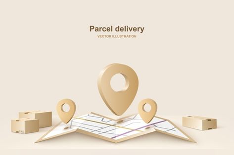 Parcel delivery | Premium Vector #Freepik #vector #background #food #technology #city Service Illustration, Technology City, Smart Parking, Logistics Design, Business Symbols, Background Food, Location Pin, Food Technology, Online Shop Design