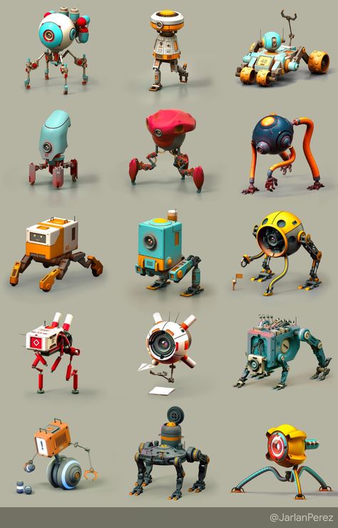 Robot Design Sketch, 3d Karakter, First Monday, Have A Great Week, Cool Robots, Arte Robot, 3d Modelle, Game Concept Art, Robot Design