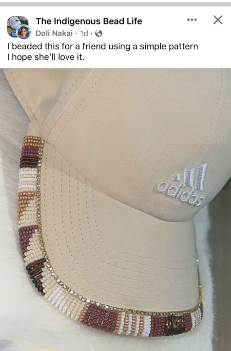 Beaded Baseball Caps, Choctaw Language, Beaded Caps, Beaded Hats, Braids Beads, Grunge Western, Beadwork Ideas, Beaded Hat Bands, Seed Bead Projects