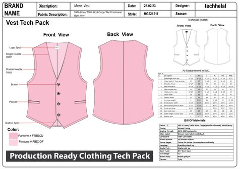 vest tech pack, men vest tech pack, tech pack of vest, technical sketch, flat sketch, fashion tech pack, clothing tech pack, tech pack, fashion design, clothing design, clothing, clothing garment, garments clothing, clothing technical, apparel, woman vest tech pack, fashion illustration, vestido, vestidosdefiesta, vestidocurto Technical Pack Fashion, Tech Packs Fashion, Garment Label Design, Techpacks Fashion, Technical Flats Fashion, Tech Pack Fashion, Fashion Tech Pack, Fashion Design Inspiration Board, Pattern Drafting Tutorials