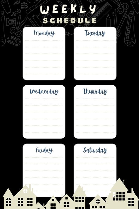 Scedual Template, Profile Maker, Weekly Schedule Template, Template Black And White, Simple Profile, Template Black, Weekly Schedule, Schedule Template, Cards Against Humanity