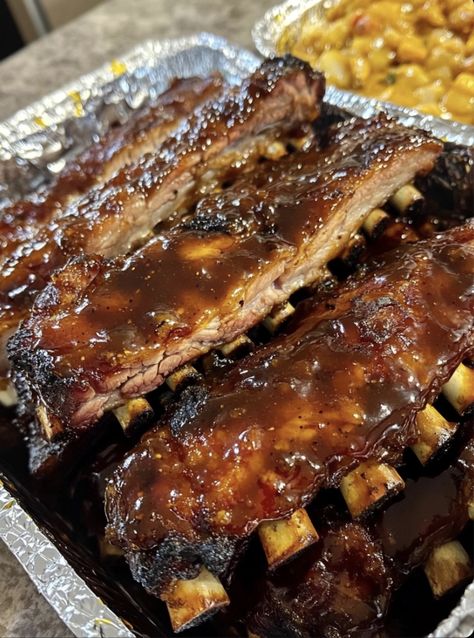 health meal, low carbs meals, keto meal Honey Bbq Ribs Oven, Honey Garlic Ribs Oven, Honey Bbq Ribs, Fried Ribs Recipe, Baked Spare Ribs, Garlic Ribs Recipe, Honey Garlic Glaze, Garlic Ribs, Honey Garlic Ribs