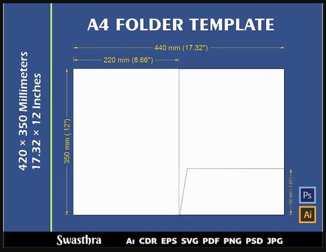 A4 Template, Certificate Holder, Folder Templates, A4 Document, Office Stationary, Document Storage, Presentation Folder, Document Folder, Folder Design