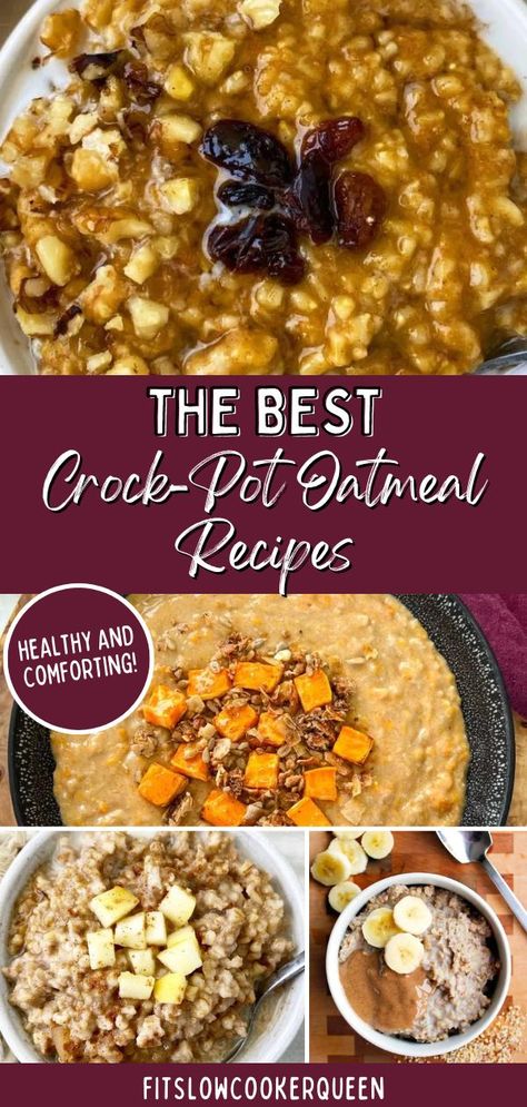 Here’s a list of THE BEST Crock-Pot oatmeal recipes. Oatmeal is a healthy & comforting breakfast that’s also a great meal for the slow cooker. When you make oatmeal at home, you can add a variety of healthy ingredients to it like fruits and nuts to increase the benefits you get from your morning meal! Oatmeal is a whole grain, too, so you can feel better about making it for your children over sugar filled breakfast cereal. Crock Pot Breakfasts Overnight, Oatmeal In Crockpot, Crockpot Overnight Oatmeal, Crock Pot Oatmeal, Crockpot Oatmeal Overnight, Oatmeal Recipes Crockpot, Comforting Breakfast, Breakfast Crockpot, Healthy Breakfast Dishes