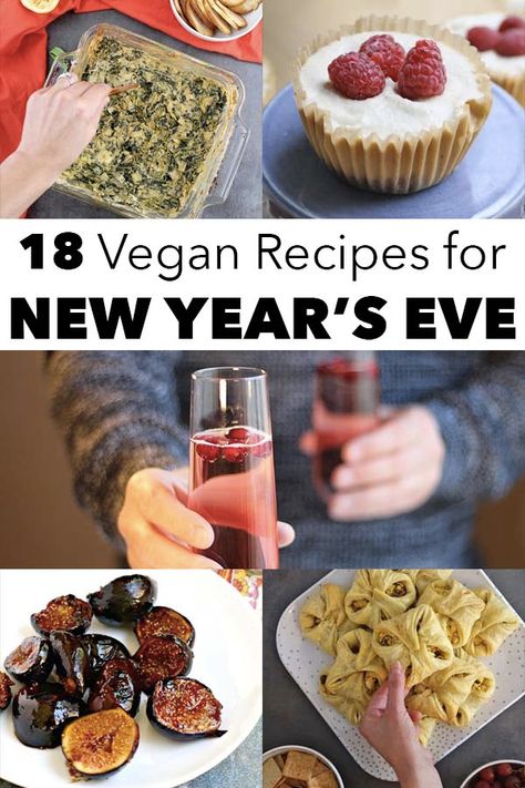 Whether you're planning a huge blowout or an intimate gathering, these vegan New Year's Eve recipes will start off the new year deliciously. #newyearseve #newyearsrecipes #veganrecipes #vegannewyear #veganpartyfood #vegan Finger Foods Desserts, New Years Eve Recipes, Vegan Dessert Bars, Vegan Zucchini Bread, New Years Eve Food, Vegan Party Food, New Years Dinner, Vegan Holiday Recipes, Vegan Cheese Sauce