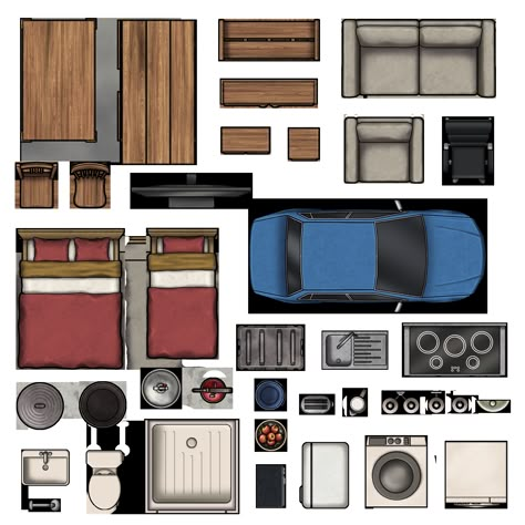 Click the link to download & find out more. #tomcartos #modern #tcmodern #battlemap #map #ttrpg #dnd #rpg #pathfinder #dungeons #dragons #5e #d&d #free #asset #object #item #car #tv #furniture #bathroom #kitchen #bedroom D20 Modern Maps, Roadside Motel, Map Assets, Free Assets, Rpg Table, D20 Modern, Car Tv, Map Sketch, Dragons 5e