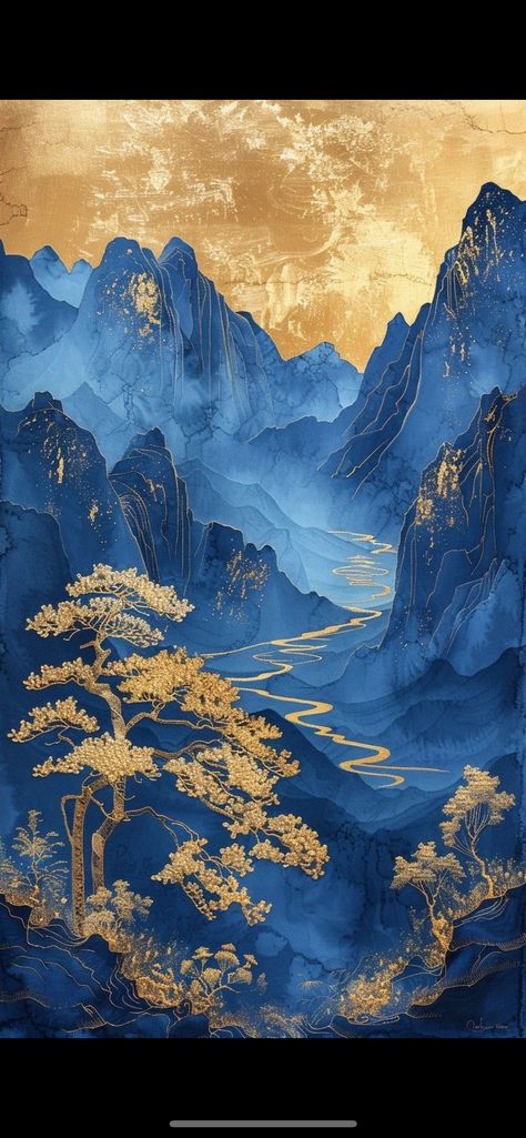 Chinese Mountain Art, Blue Chinese Aesthetic, Asian Art Wallpaper, Chinese Landscape Art, Mother Earth Art, Place Aesthetic, Aesthetic Architecture, Chinese Landscape Painting, Fine Art Landscape Photography