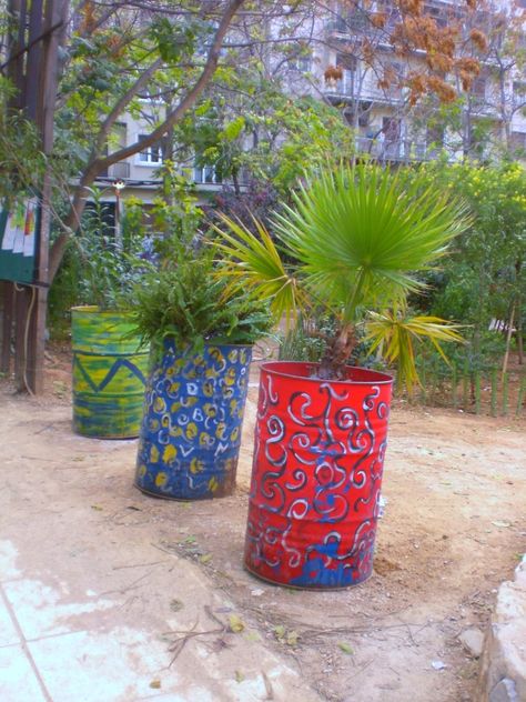 Drum Planters, Urban Acupuncture, Truck Garden, Oil Barrel, Metal Drum, Barrel Planter, Barrel Furniture, Oil Drum, Tiki Room