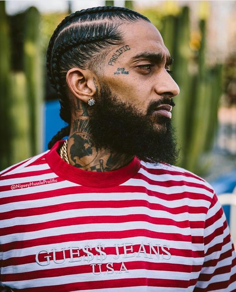 Nipsey Hussle Tattoos, Nipsey Hussle Portrait, Nipsey Hussle Wallpaper, Small Face Tattoos, Face Tats, Lauren London Nipsey Hussle, Neck Tattoo For Guys, Nipsey Hussle, Lauren London