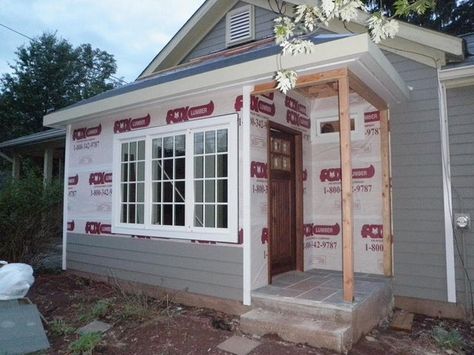 Mudroom Addition Exterior, Mud Room Addition, Covered Entryway, Mudroom Addition, Exterior House Doors, Mud Room Entry, Porch Addition, Mudroom Entryway, Mudroom Design