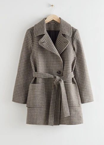 Dress Code For Women, Khaki Trench, Khaki Trench Coat, Casual Denim Jacket, Check Coat, Tailored Coat, Checked Jacket, Single Breasted Coat, Elegant Dresses For Women