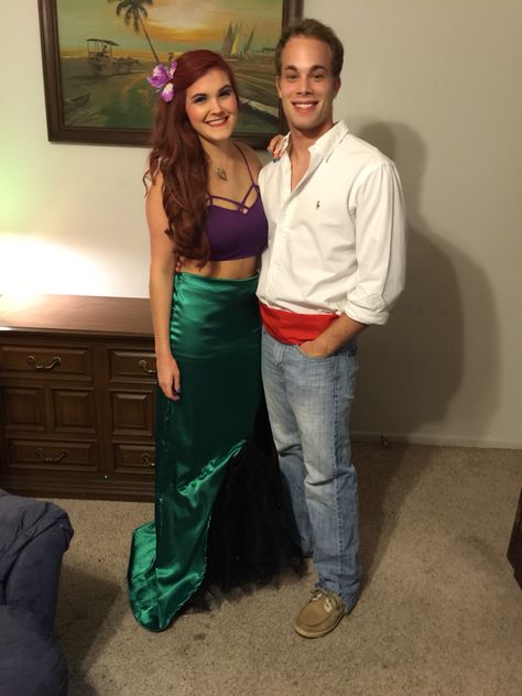 Ariel and Prince Eric Costume Diy Prince Eric Costume, Little Mermaid Couple Costume, Ariel And Eric Costume Couple, Arial And Eric Costume, Ariel And Eric Costume, Ariel And Prince Eric Costume, Ariel And Eric, Little Mermaid And Prince Eric Costume, Ariel Prince Eric Costume