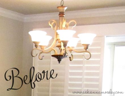 Simple & Inexpensive Chandelier Makeover - Ask Anna Inexpensive Chandelier, Chandelier Redo, Lighting Makeover, Celing Light, Chandelier Makeover, Stylish Chandelier, Dining Room Ceiling, Pipe Lighting, Decorating Diy